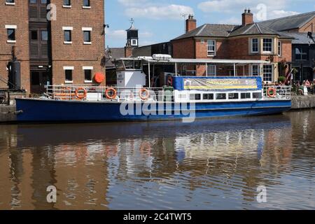 Views of the Main Basin of Gloucester Docks on the Gloucester and Sharpness Canal in souther England Stock Photo