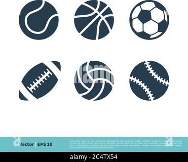 Sport Ball Set Icon Vector Logo Template Illustration Design. Vector EPS 10. Stock Vector