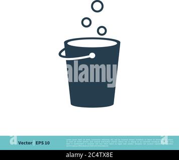 Bucket Water Icon Vector Logo Template Illustration Design. Vector EPS 10. Stock Vector