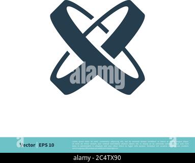 X Letter Rings Icon Vector Logo Template Illustration Design. Vector EPS 10. Stock Vector