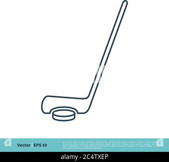 Hockey Sport Icon Vector Logo Template Illustration Design. Vector EPS 10. Stock Vector