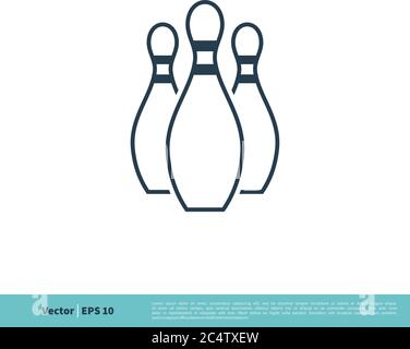 Bowling Sport Icon Vector Logo Template Illustration Design. Vector EPS 10. Stock Vector