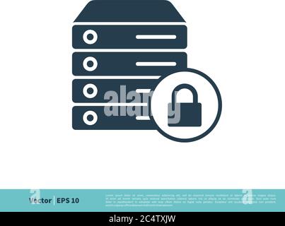Data Storage Padlock Icon Vector Logo Template Illustration Design. Vector EPS 10. Stock Vector