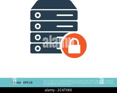 Data Storage Padlock Icon Vector Logo Template Illustration Design. Vector EPS 10. Stock Vector