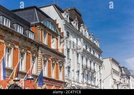 Historic facades in the center of Flensburg, Germany Stock Photo