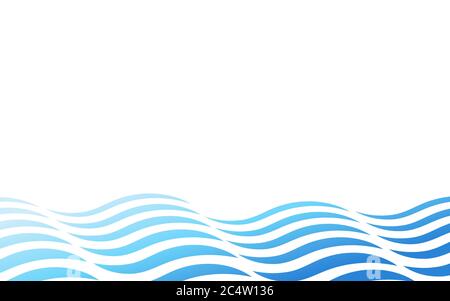 Abstract ocean blue wave lines layer vector background Stock Vector