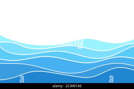Abstract deep blue wave layer alternating vector background illustration Stock Vector