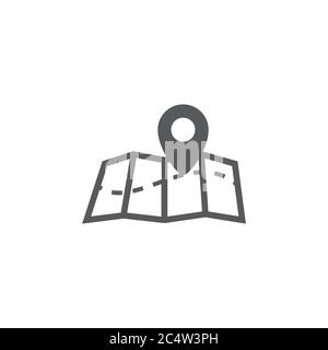 Map icon on white background Stock Vector