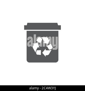 Recycle bin icon on white background Stock Vector