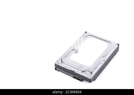 internal harddisk drive is the data storage for the digital data computer on white background  harddisk technology isolated Stock Photo
