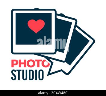 Photo studio photographer services logotype, isolated icon vector Stock Vector