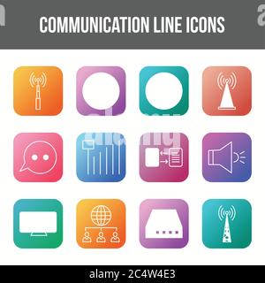 Unique communication vector line icon set Stock Vector Image & Art - Alamy