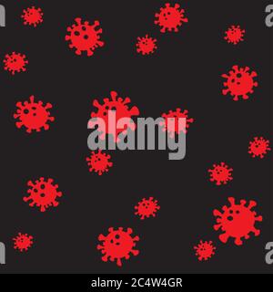 coronavirus covid-19 dark seamless texture Stock Vector