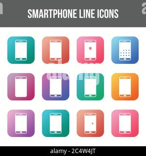 Unique smartphone vector line icon set Stock Vector