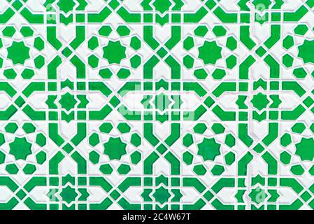 Moroccan tile, traditional pattern on wall, background Stock Photo