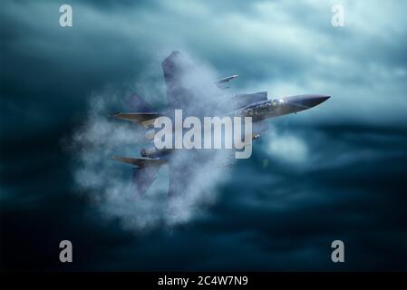 USAF F-15 Strike Eagle - composite image Stock Photo