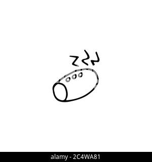 Portable wireless speaker doodle icon. Hand drawn vector graphic Stock Vector