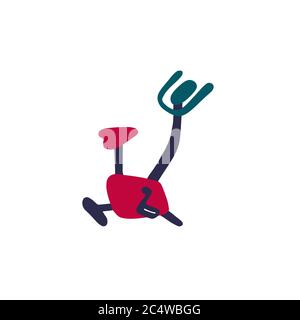 Exercise bike icon. Hand drawn doodle vector illustration Stock Vector