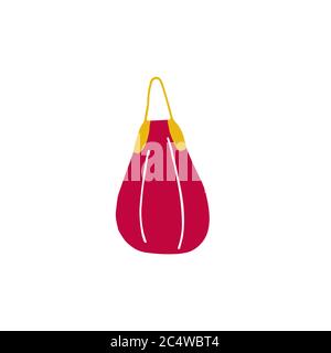 Punching bag for training. Vector flat hand drawn illustration Stock Vector