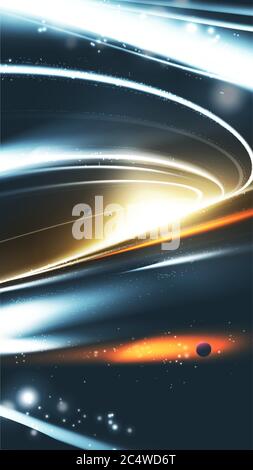A vector illustration of  supermassive black hole abstract universe background suitable for phone wallpaper Stock Vector