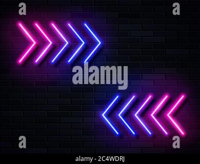 Futuristic Sci Fi Modern Neon Pink and Blue Gradient Glowing Arrows  Stock Vector