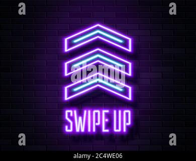 Futuristic Sci Fi Modern Neon Violet Glowing Arrows Frame for Banner on Dark Empty Grunge Concrete Brick Background. Stock Vector