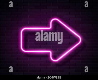 Vector Futuristic Sci Fi Modern Neon Pink Glowing Arrow Stock Vector