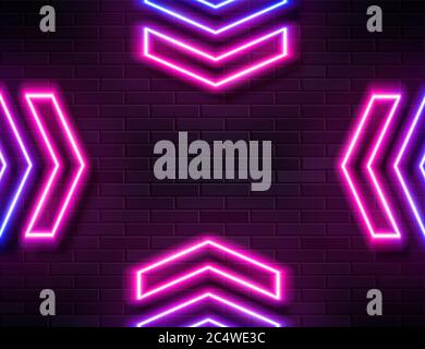 Futuristic Sci Fi Modern Neon Pink and Blue Gradient Glowing Arrows  Stock Vector