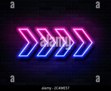 Futuristic Sci Fi Modern Neon Pink and Blue Gradient Glowing Arrows  Stock Vector