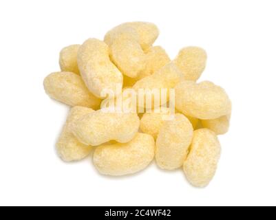 Unglazed sweet corn sticks on white background Stock Photo