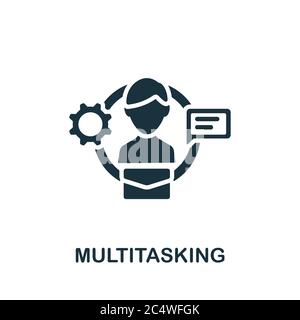 Multitasking icon. Simple element from productive work collection. Creative Multitasking icon for web design, templates, infographics and more Stock Vector