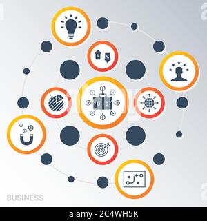 Vector Infographic template Business data visualization. Different colors. Can be used for process diagram, presentations, workflow, banner with Stock Vector