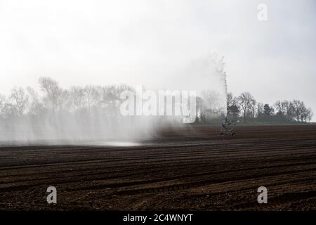 Irrigation system Bawdsey Suffolk UK Stock Photo