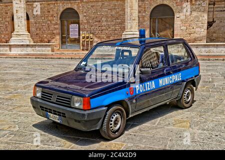 Fiat police car at Perugia, Italy. Stock Photo