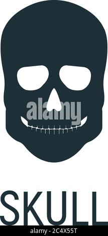 Human skull silhouette. Isolated image of black skull. Vector ...