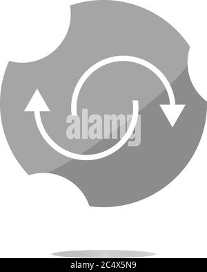 abstract circles lines (arrows) on web glossy icon (button) Stock Photo