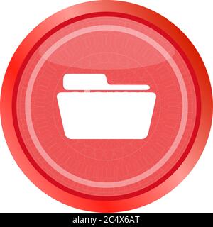 Folder icon web button . Trendy flat style sign isolated on white background. Folder icon. Folder web button. White Folder. Isolated on white folder Stock Photo
