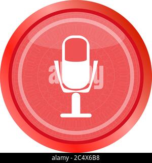 microphone icon web button isolated on white background Stock Photo
