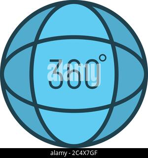 360 degree modern concept earth, modern technology isolated on white, flat vector illustration. Future global innovation gadget. Stock Vector
