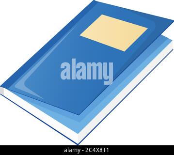 Textbook and school book icon isolated on white, cartoon vector illustration. Welcome back to school, supplies from backpack for study in college and Stock Vector
