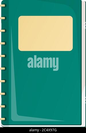 Textbook and school book icon isolated on white, cartoon vector illustration. Welcome back to school, supplies from backpack for study in college and Stock Vector