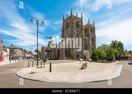 Kings Lynn church, view of St Margaret's Church, known also as the Minster, in Saturday Market Place in the historic centre of King's Lynn, Norfolk,UK Stock Photo