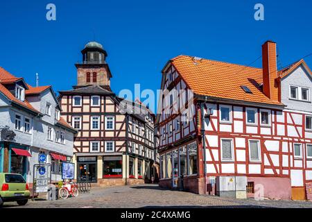 Historical market of Lauterbach, Hessen, Germany Stock Photo