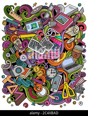 Cartoon vector doodles Art and Design illustration Stock Vector