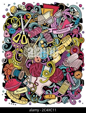 Hand Made hand drawn vector doodles illustration. Handmade poster design. Stock Vector