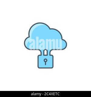 Privacy cloud storage vector icon symbol isolated on white background Stock Vector