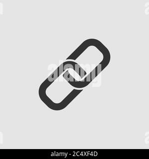 Chain icon flat. Black pictogram on grey background. Vector illustration symbol Stock Vector