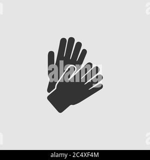 Applause icon flat. Black pictogram on grey background. Vector illustration symbol Stock Vector