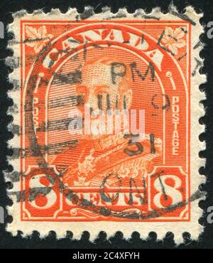 CANADA - CIRCA 1929: stamp printed by Canada, shows King George VI in Army Uniform, circa 1929 Stock Photo