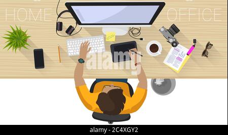 Workplace concept. Flat design Stock Vector